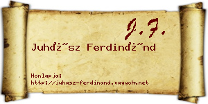 Juhász Ferdinánd névjegykártya