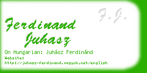 ferdinand juhasz business card